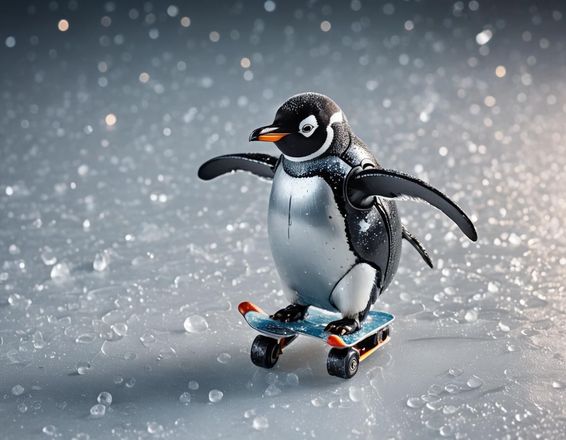 Robot Penguin Fails at Skating: High-Speed Macro Photography
