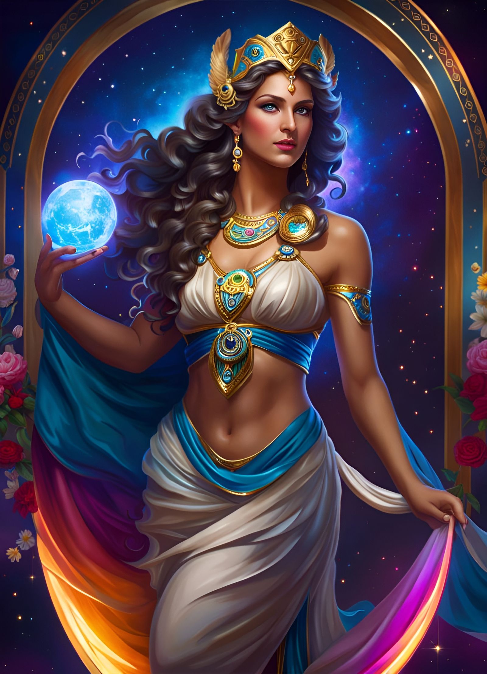 Beautiful Portrait of Tykhe, Goddess of Fortune