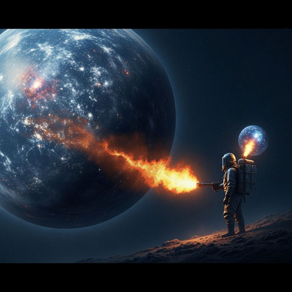 Gigantic Universe Flamethrower Panorama in Film Still