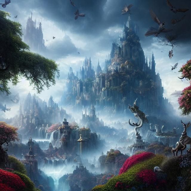Epic Wonderland: A Dramatic Digital Matte Painting