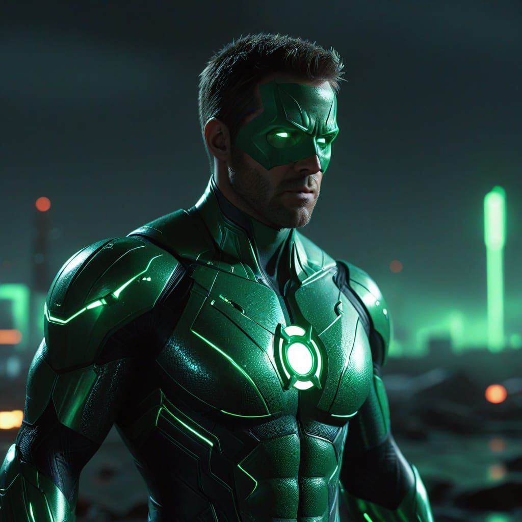 Ryan Reynolds as Green Lantern in Sci-Fi Film Still