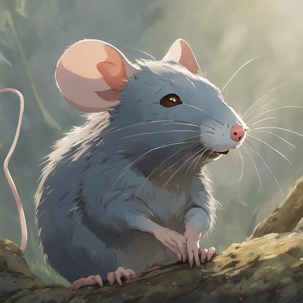 Anime-Style Rat Covered in Axes
