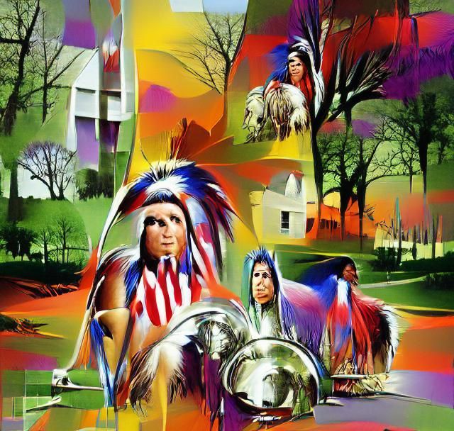 Colorful American Indian Style Poster Art