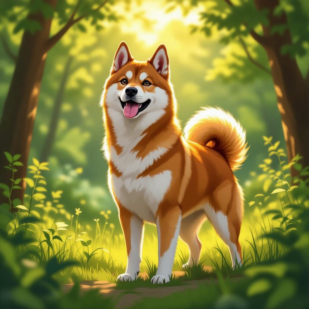 Majestic Tosa Inu in Golden Light