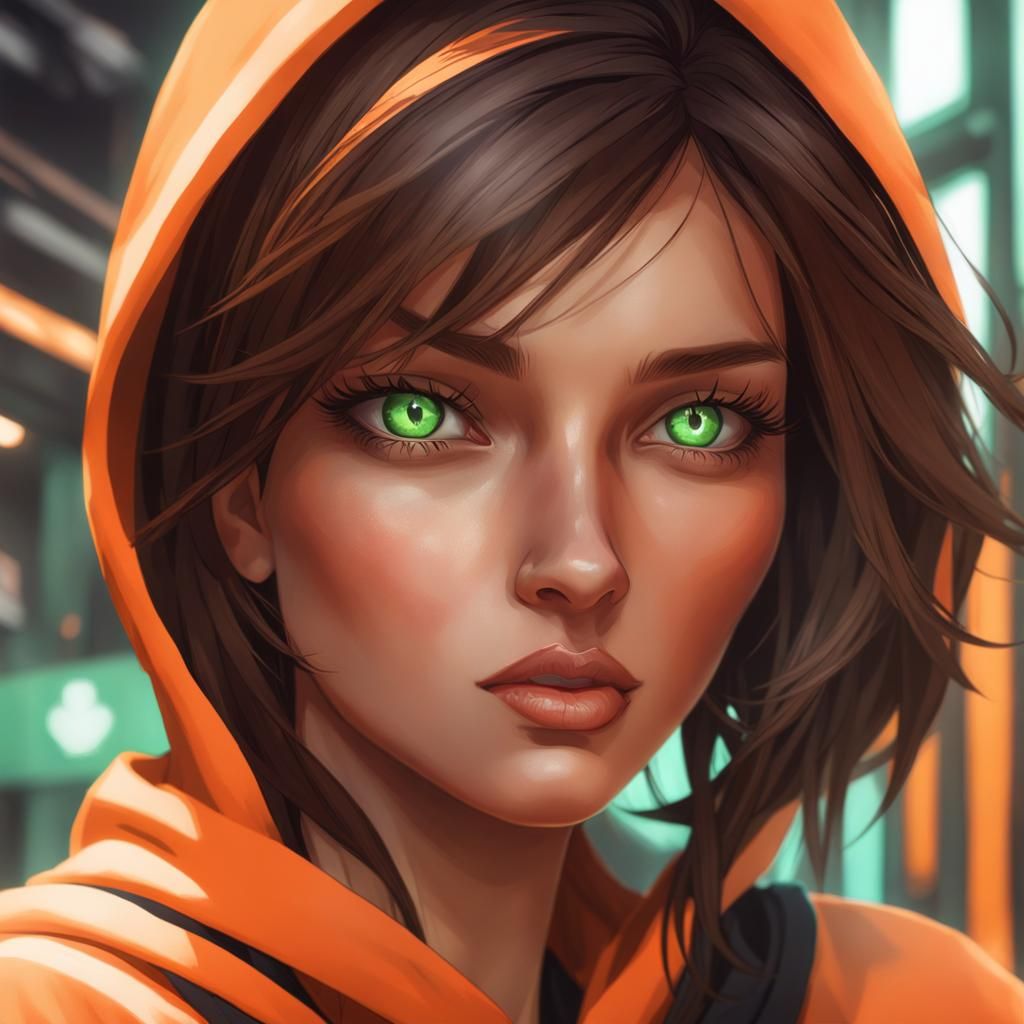 Teenage Girl Portrait in Digital Art Style