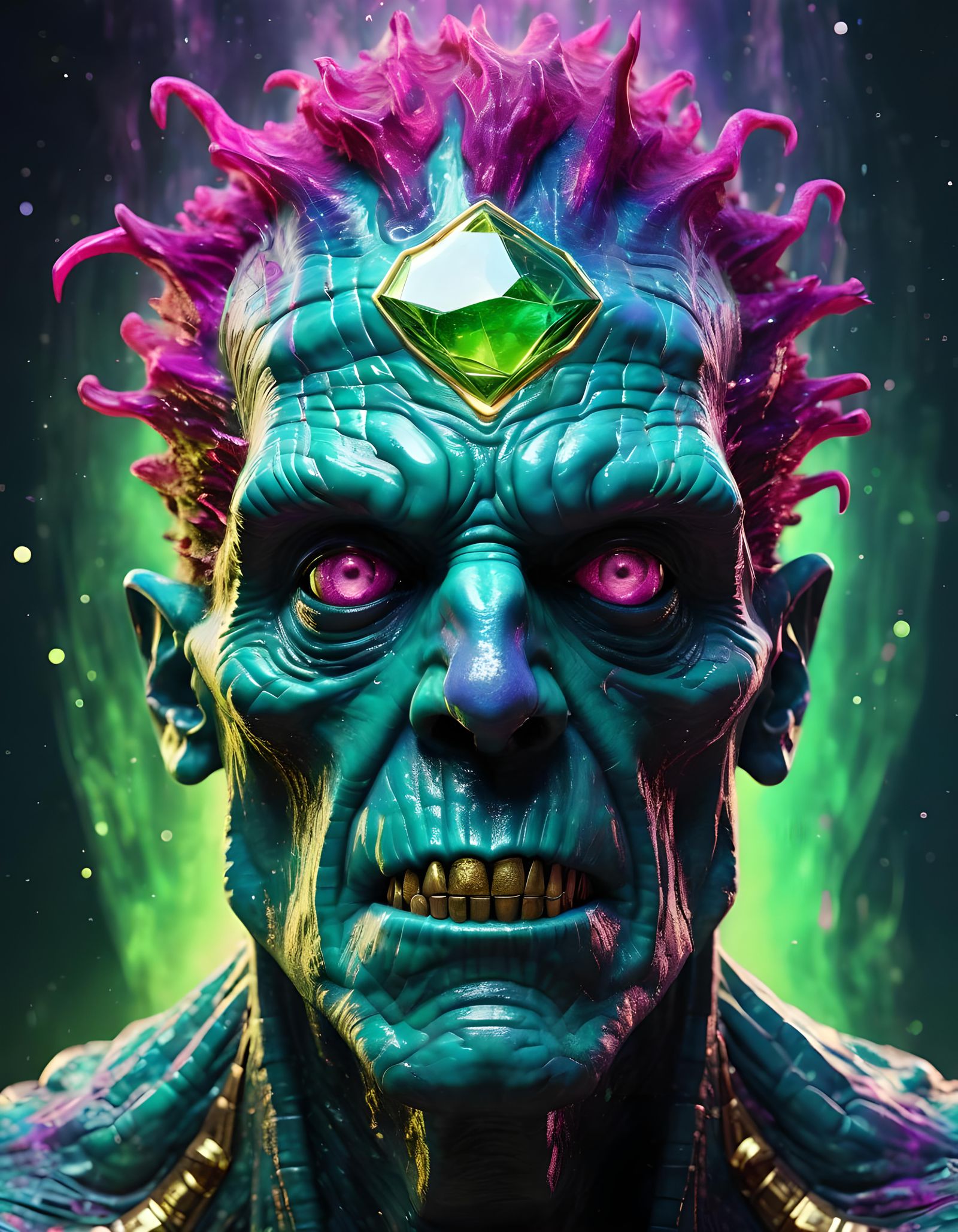 Alien Frankenstein Monster from a Crystal Universe