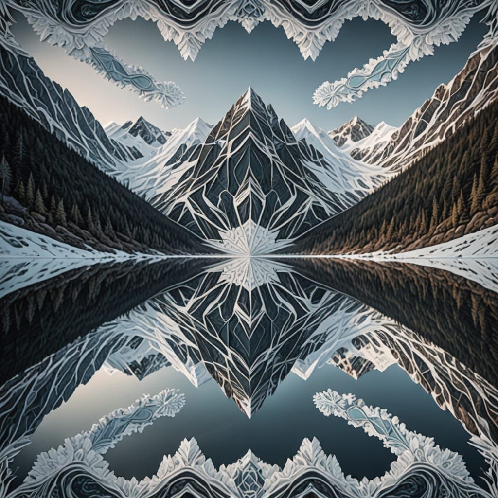 Kaleidoscope of Alaskan Wilderness in Fractal Art