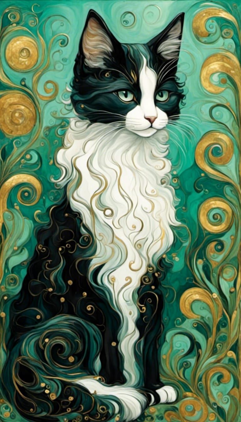 <lora:Klimt Craft:1.0> <lora:Bethany Klor:1.0> a very fluffy...