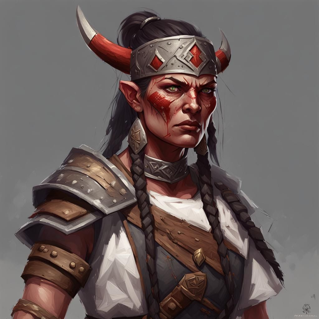Fierce Orc Warrior: Draga Bloodaxe Portrait