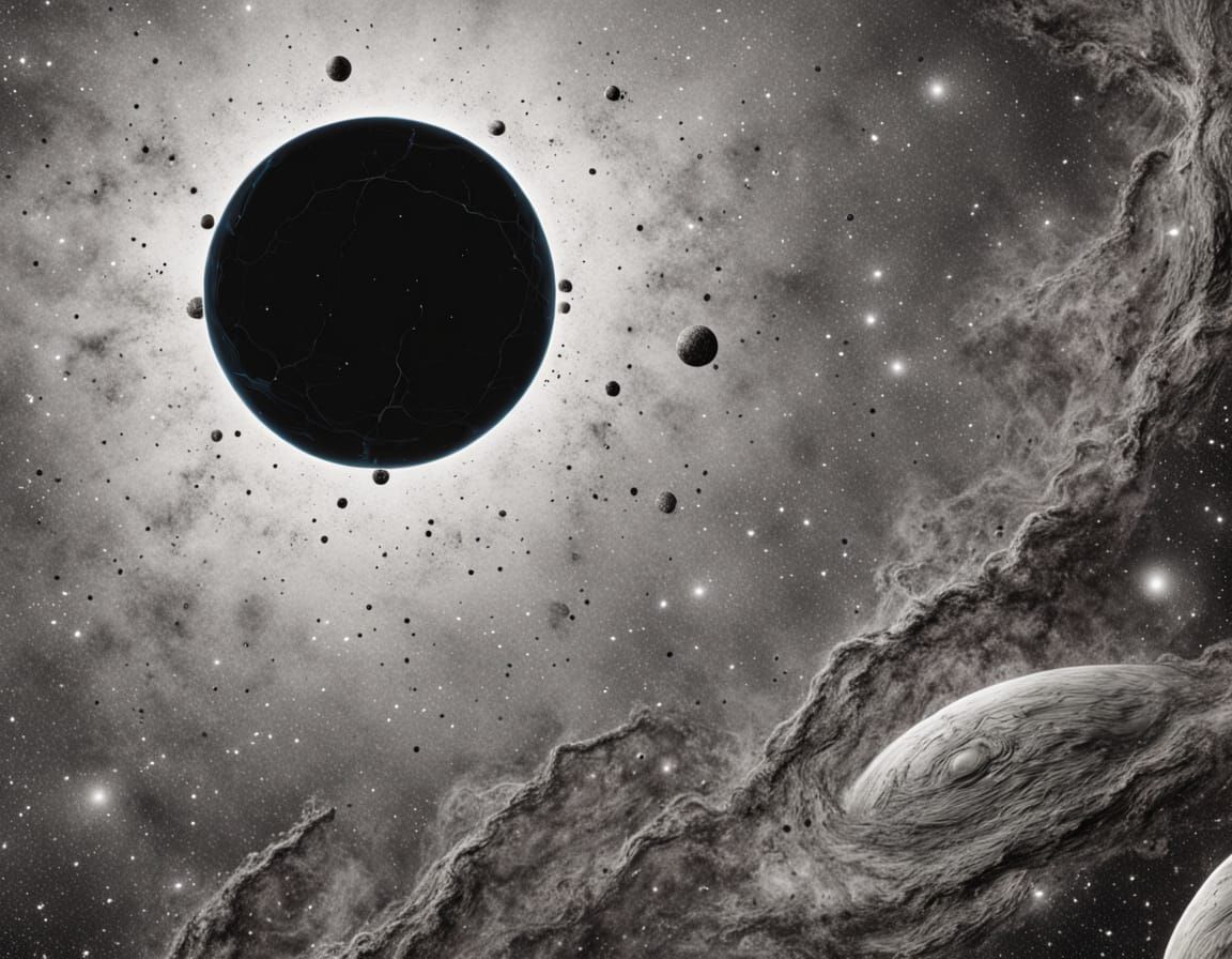 Cosmic Horror: Black Hole Swallowing the Universe