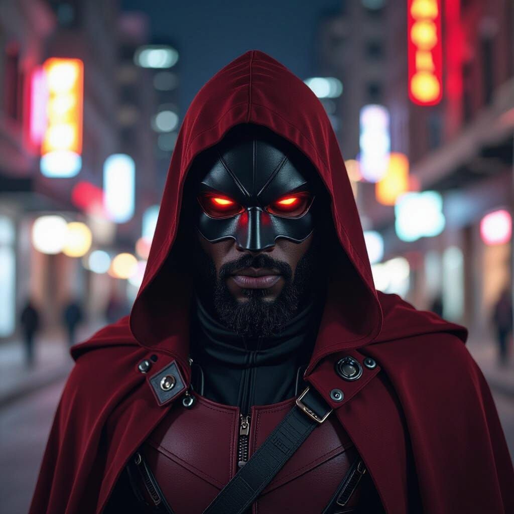 Red Hood in Houston: A Photorealistic Comic Book Scene