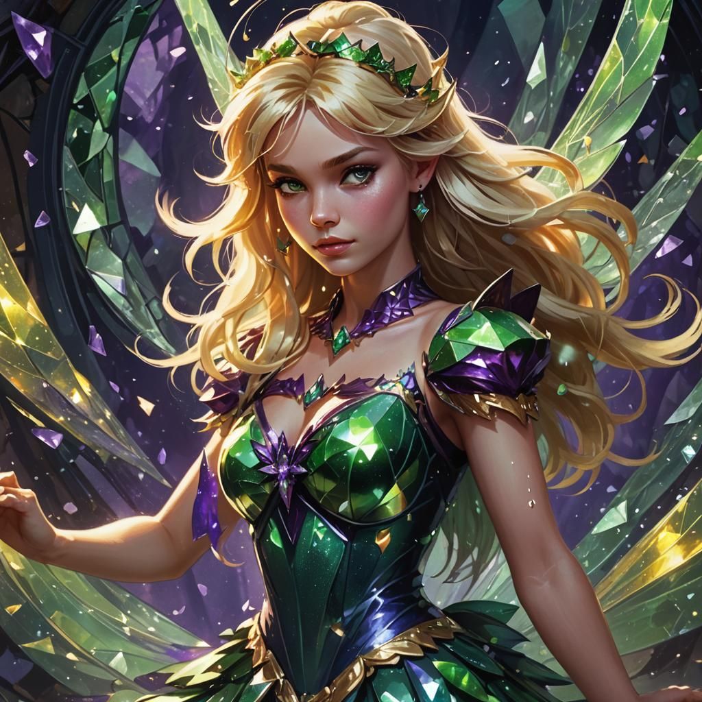 Tinkerbell in Dark Fantasy Art Nouveau Style