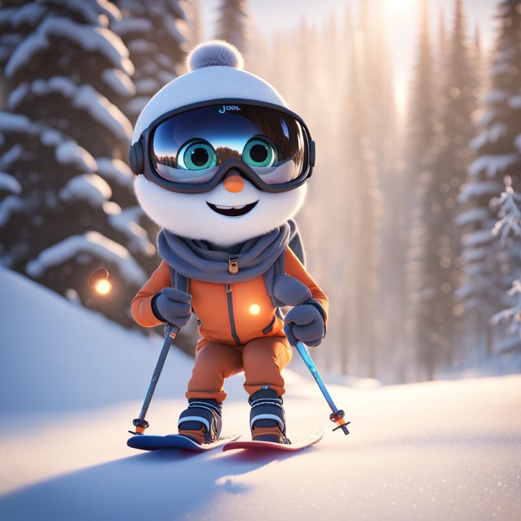 Magical Ski Day at Jay Peak in Pixar Style