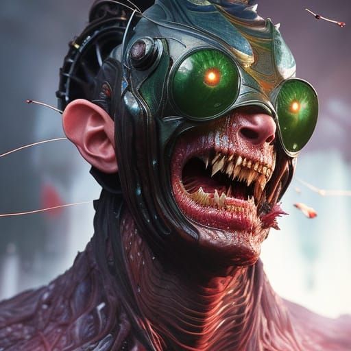 Venom Spawn Gollum Angler Fish Portrait in Digital Art