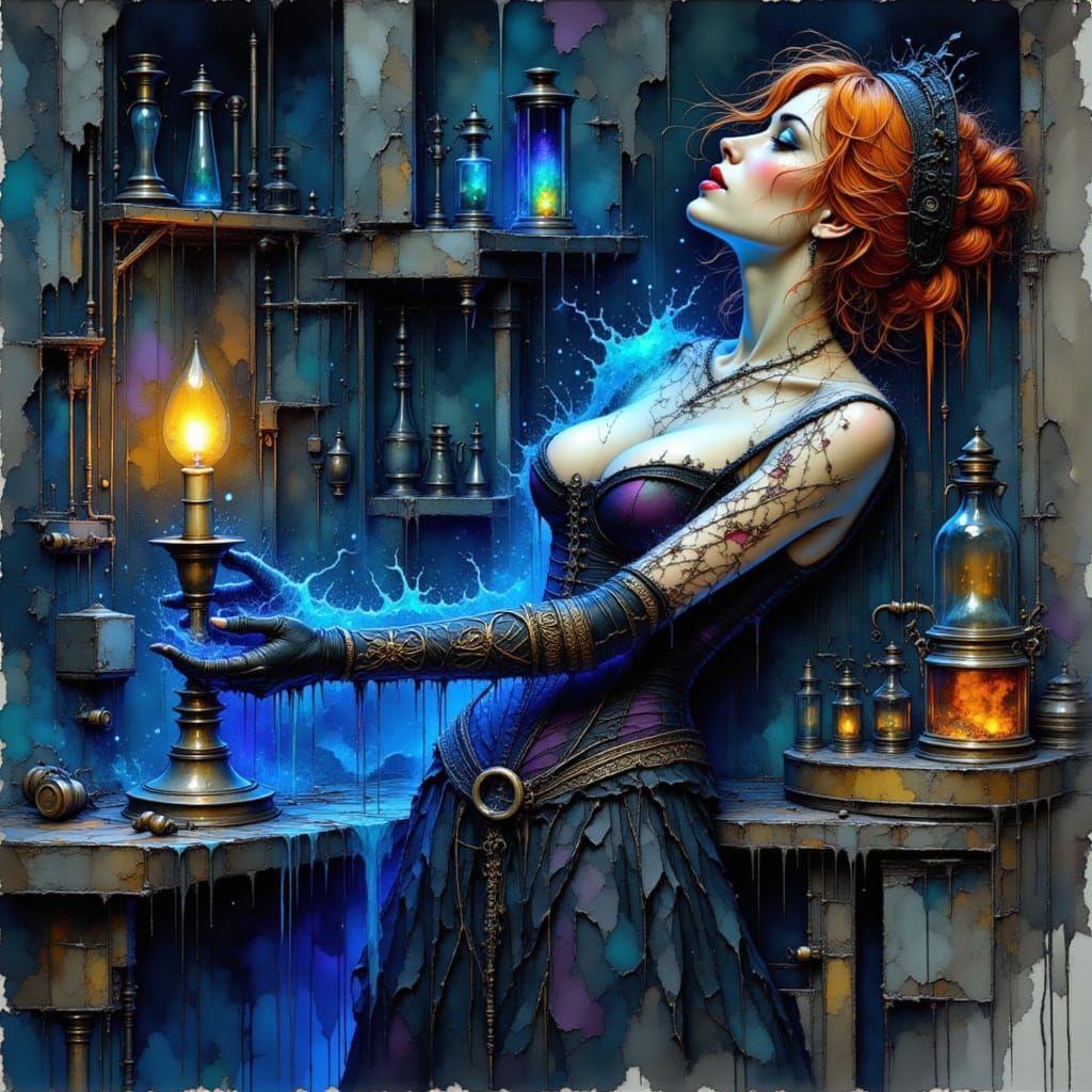 Dark Fantasy Lady Isolde Vexley with Aether Core