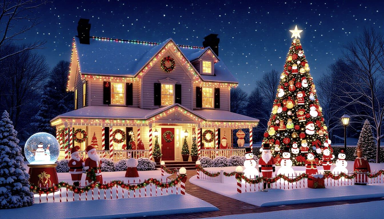 Over-the-Top Christmas Neighborhood With Whimsical Holiday C...
