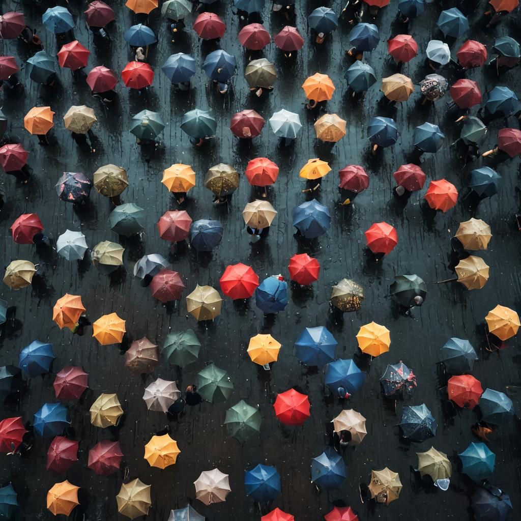 Bird view of a rainy day