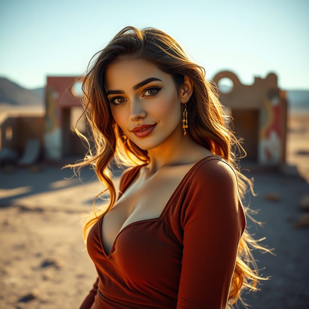 Gorgeous Chilean Beauty in Desert Ruins