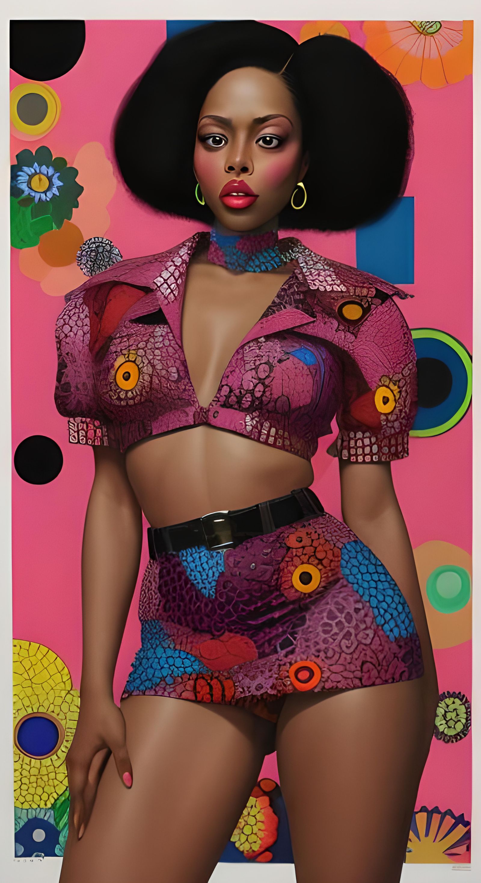 Rhinestone Portrait in Collage Style