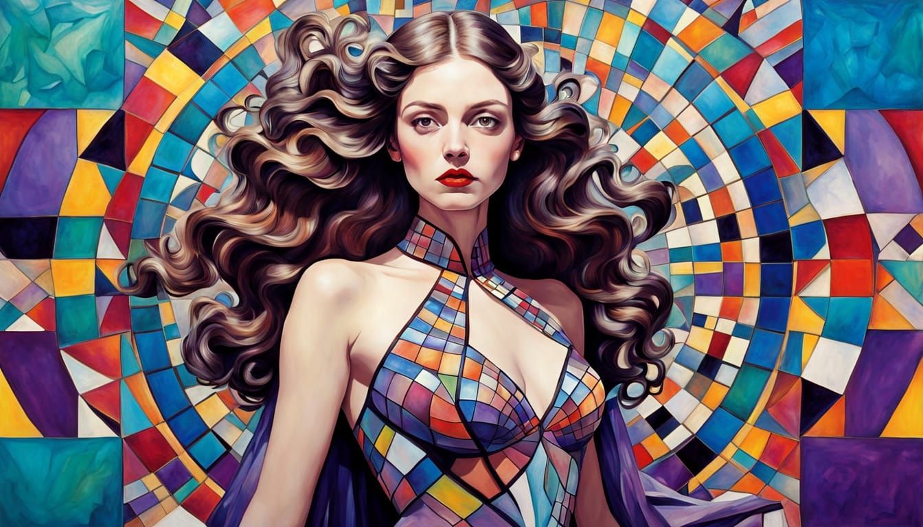 Surreal Morphic Portrait in Mixed Media and Impasto