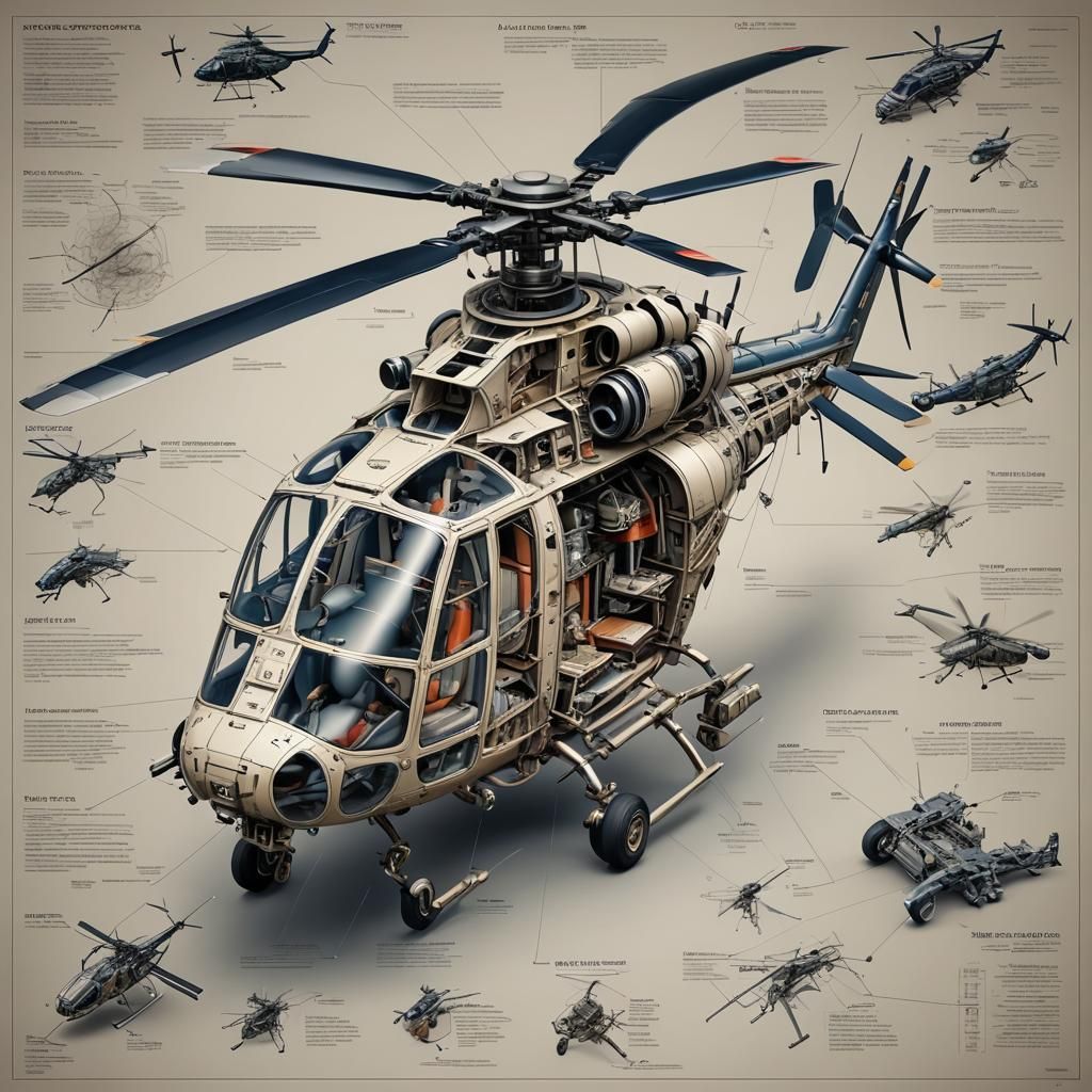 Detailed Infographic of Helicopter Anatomy