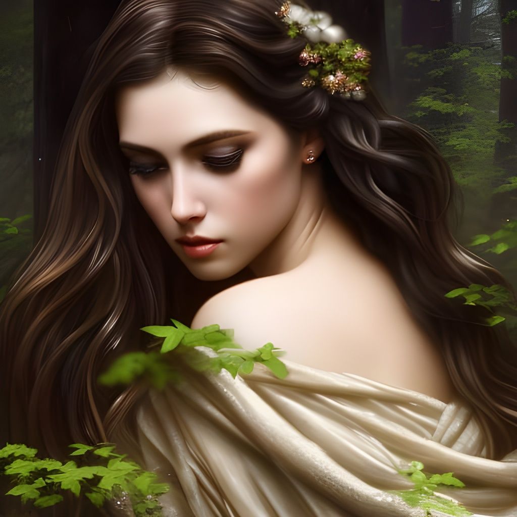 Embracing Couple in Dark Forest Portrait