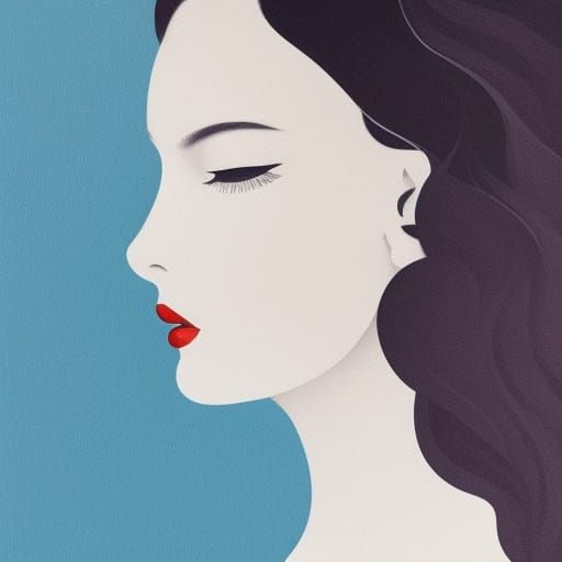 Minimalist Mermaid Illustration in Watercolor Style