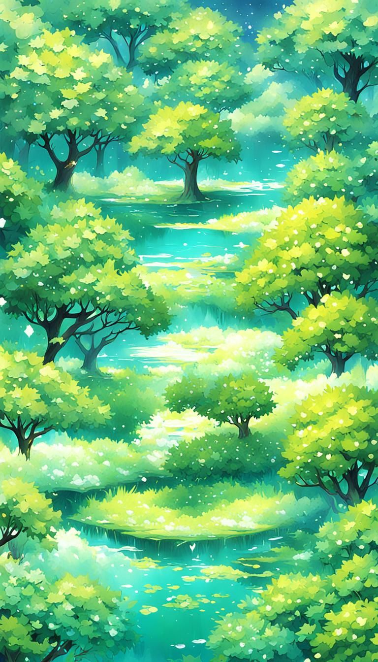 Anime Style Nature Wallpaper Art