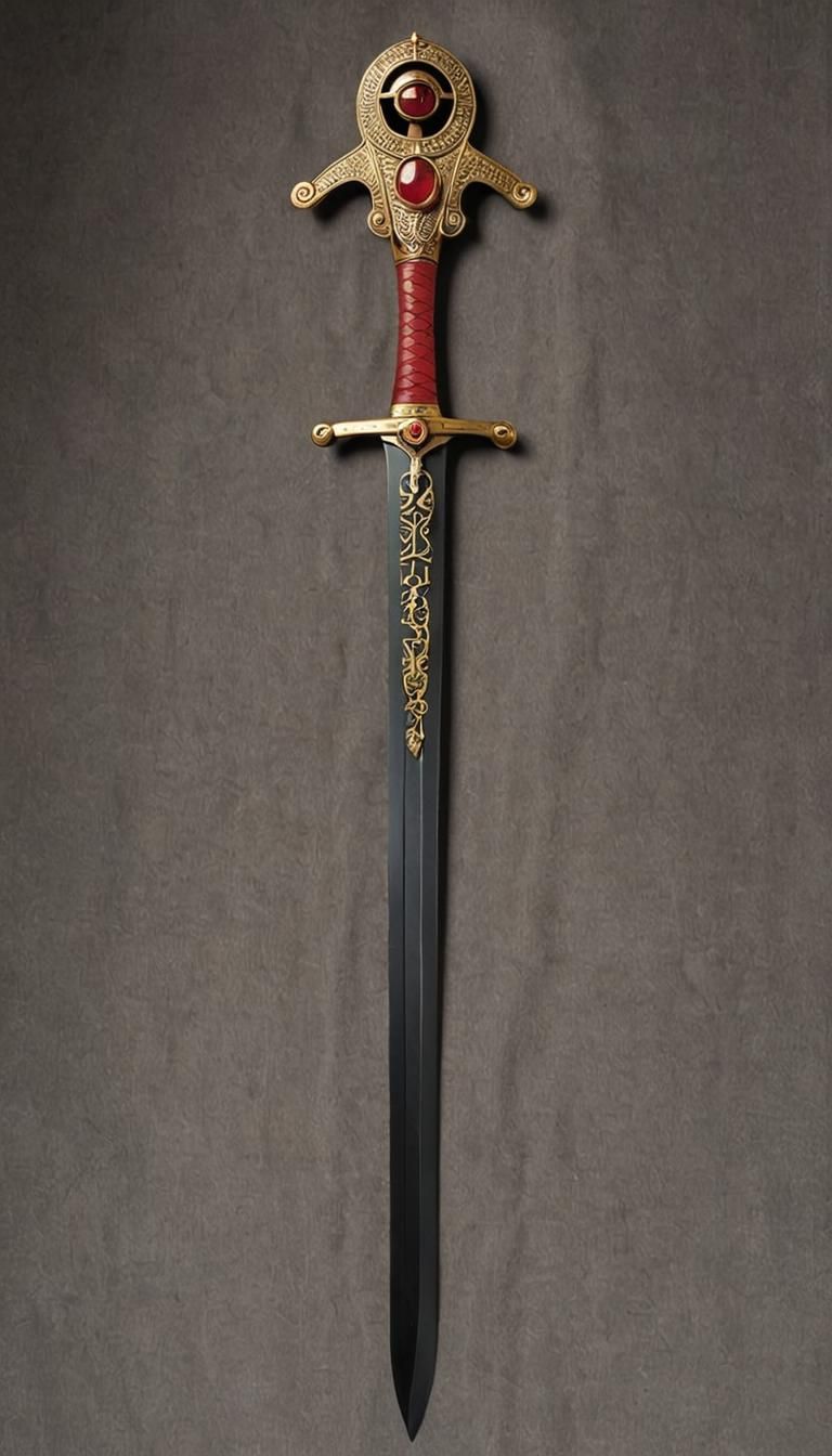 Eye of Horus Sword on Silk Pillow