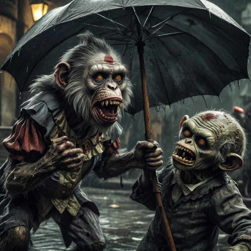 Grotesque Horror Scene in Cinematic Style