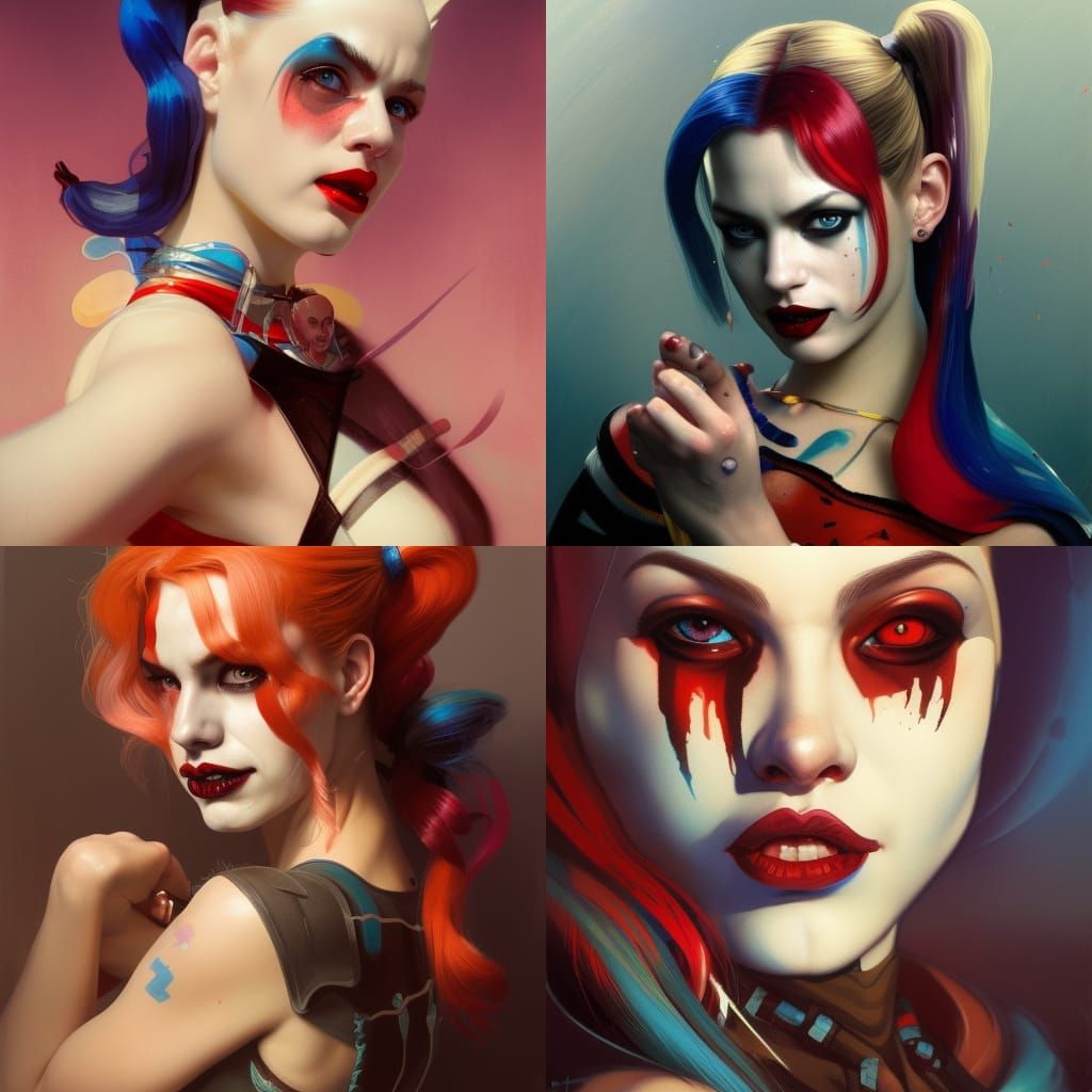 Harley Quinn Portrait in Dynamic Lighting