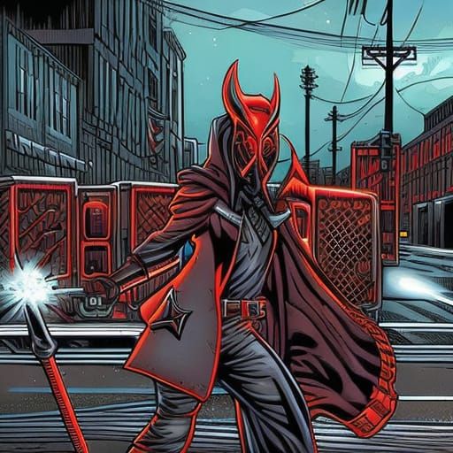 Demon working as a crossing guard