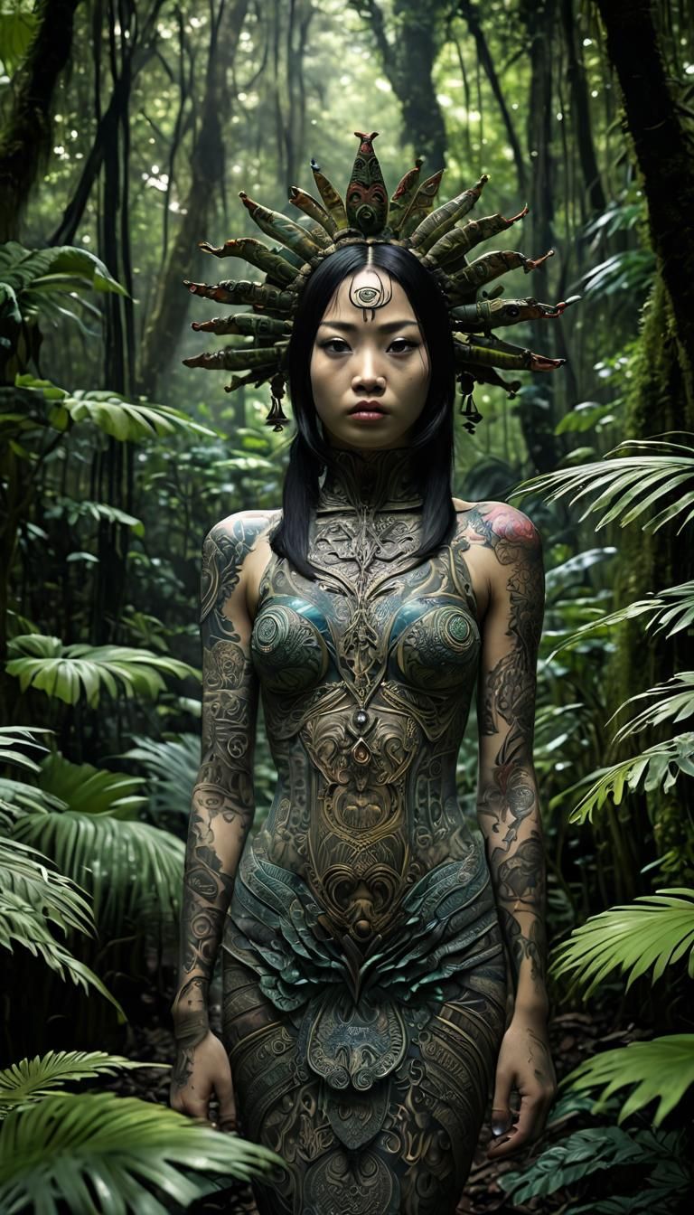 Majestic, Intricate Jungle Landscapes in a Dark, Dreamy Art...