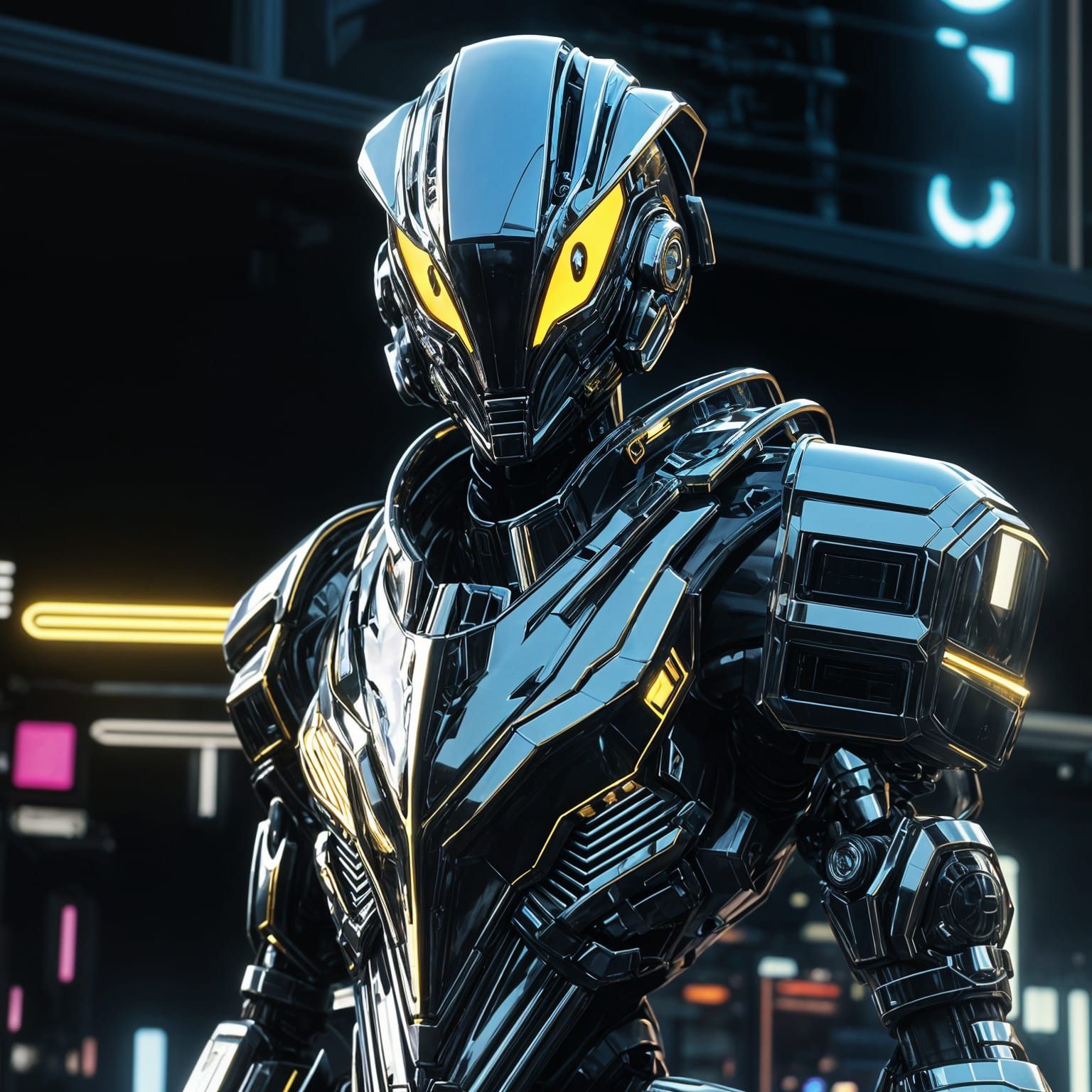 Sci-Fi Alien Soldier in Cyberpunk Armor