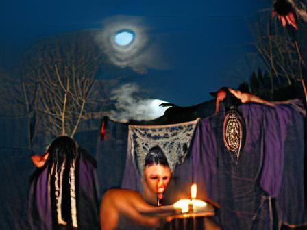 Mystical Full Moon Ritual in Shadows