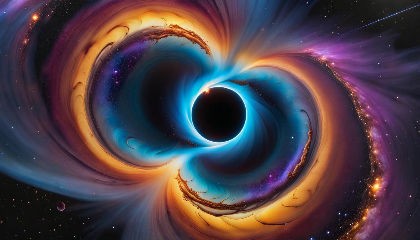 Spectacular Twin-Black Hole Event Horizon in Spiral Nebula