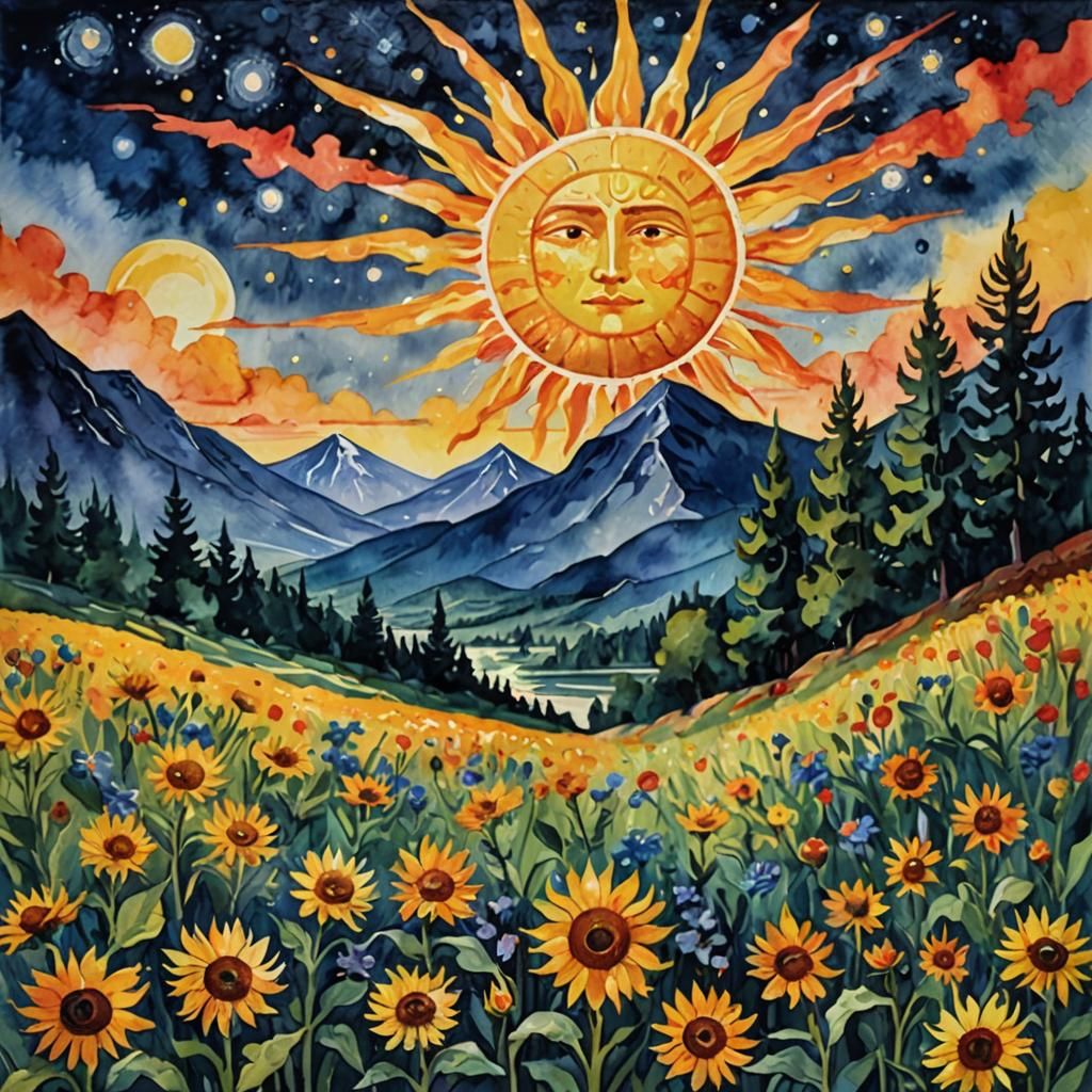 Warmth of Sun: Impressionist Gouache Watercolor Painting