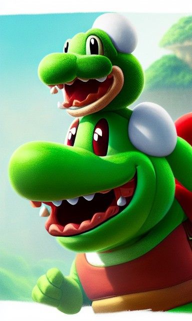 Hyperdetailed Yoshi Concept Art in 8k Resolution