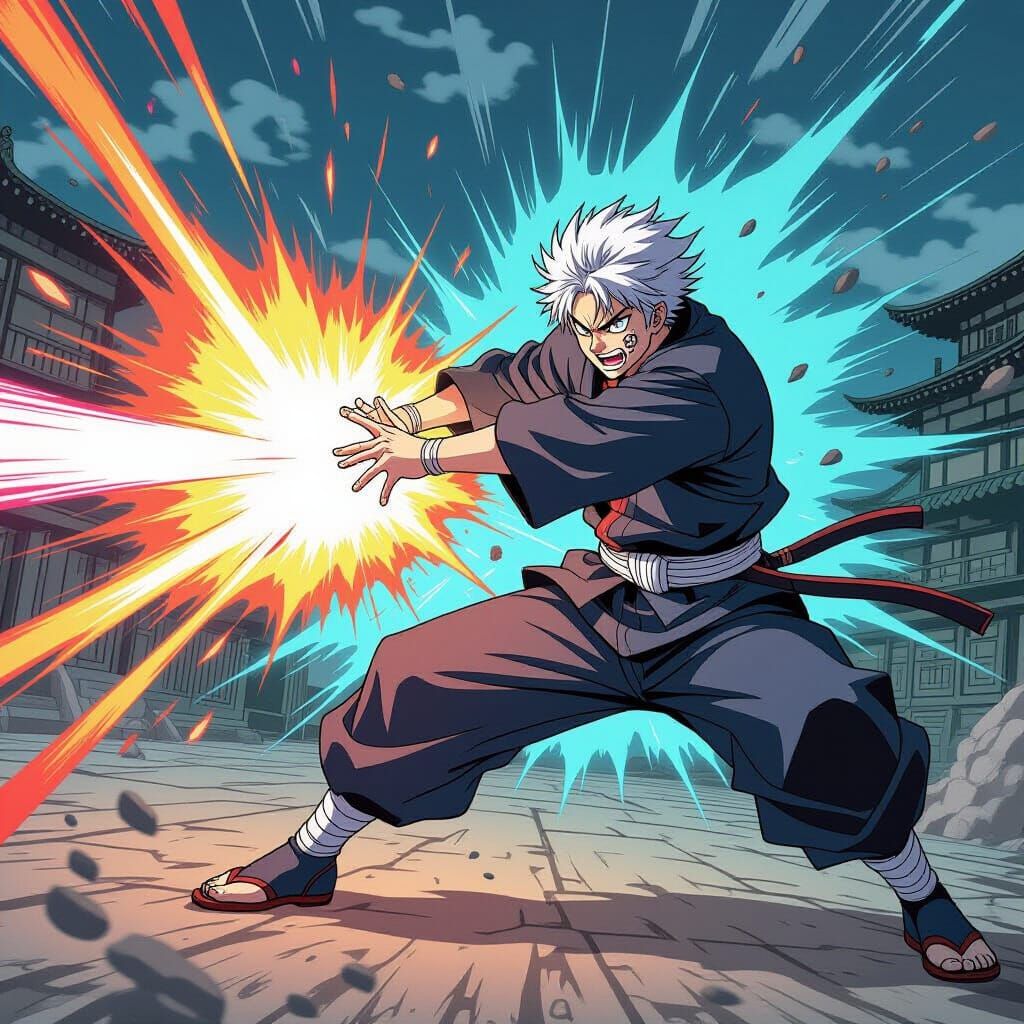 Jujutsu Sorcerer Gojo in Dynamic Anime Battle