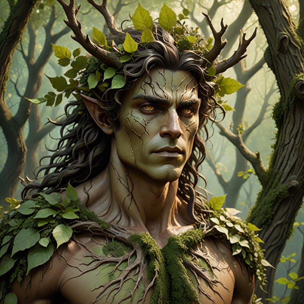 Mysterious Dryad in Earthy Tones