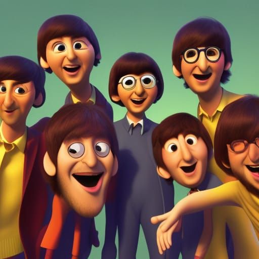 The Beatles Reimagined as Pixar 3D Art