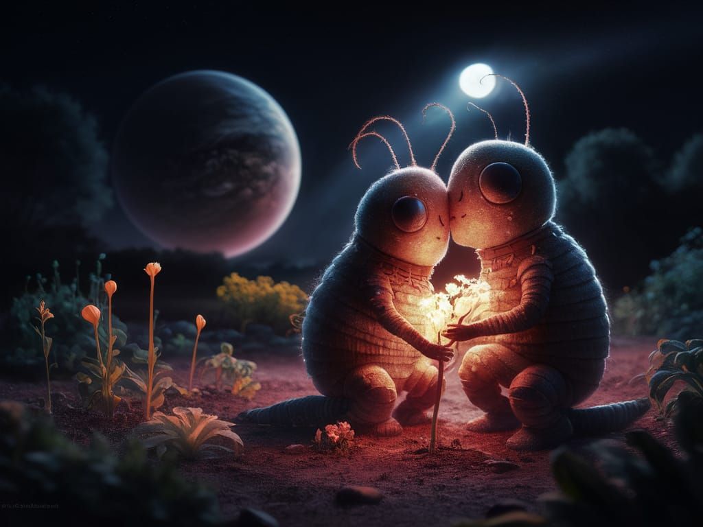 Knoodlebug Couple's Romantic Night Gardening on Trantor