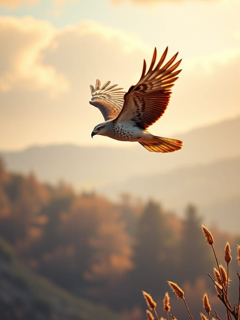 Hyperrealistic Eagle Carries Empty Cage Over Desert