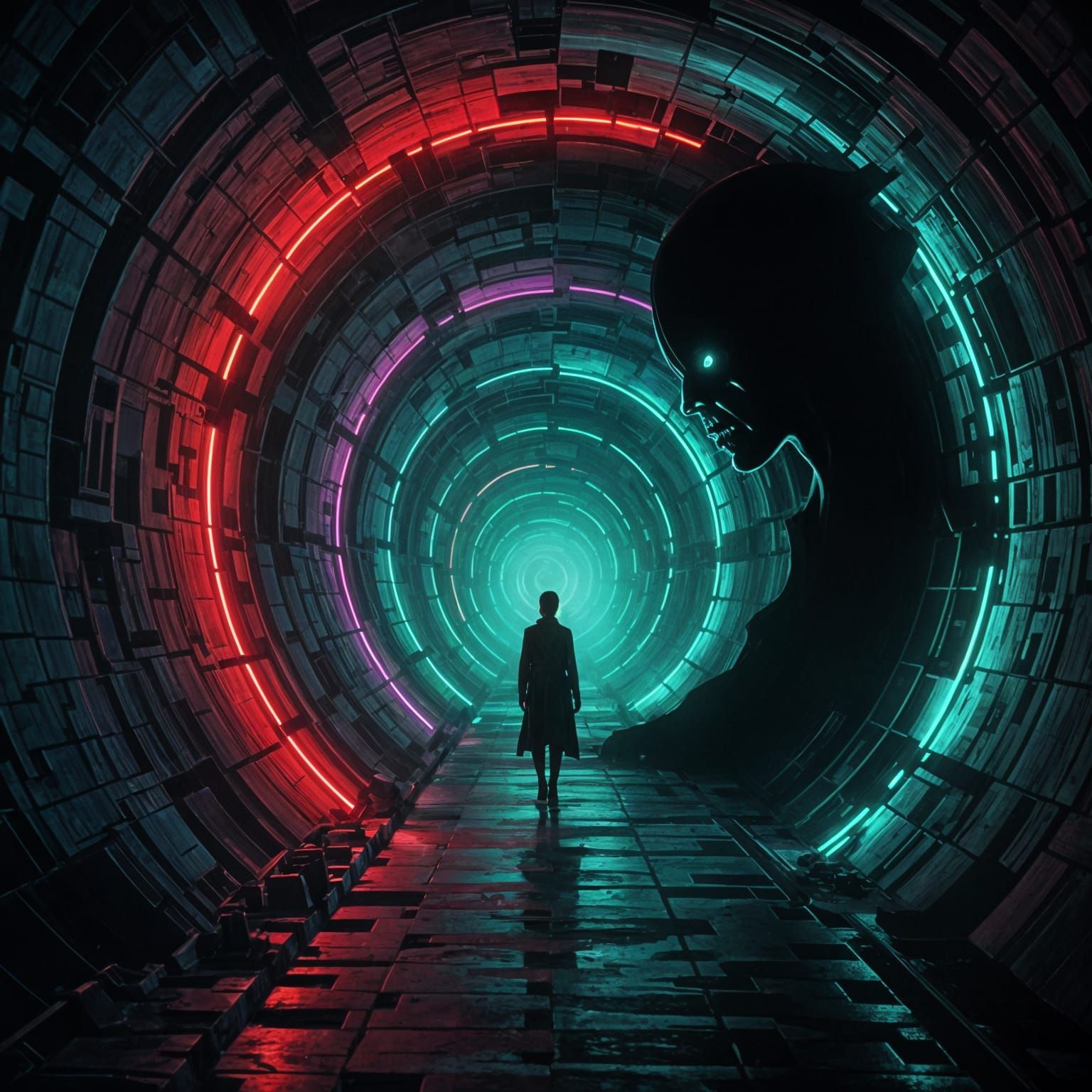 Surreal Tunnel: An Atmospheric Horror Dreamscape