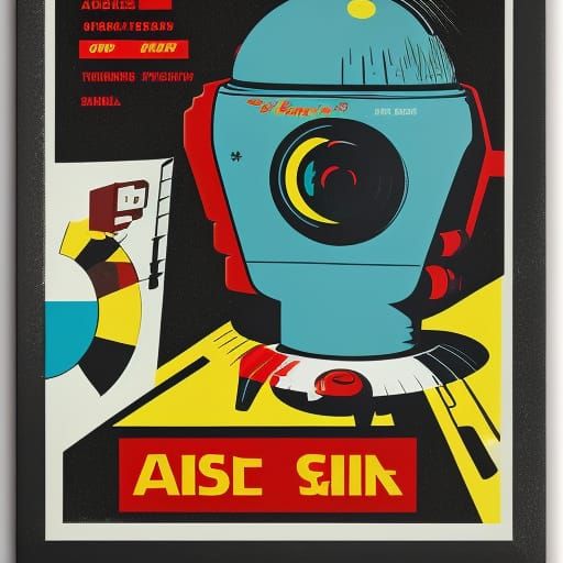 Retro Laser Gun Advertisement in Pop Art Style