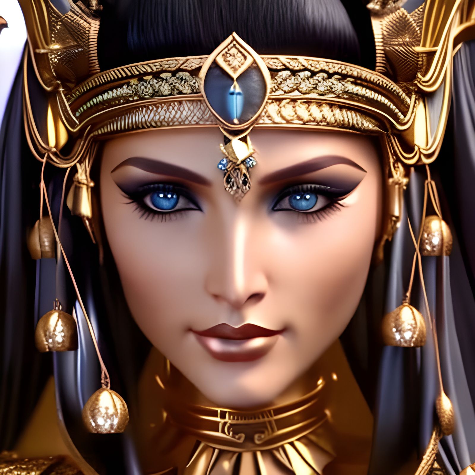 Cleopatra in Rococo Style with Stunning Crown