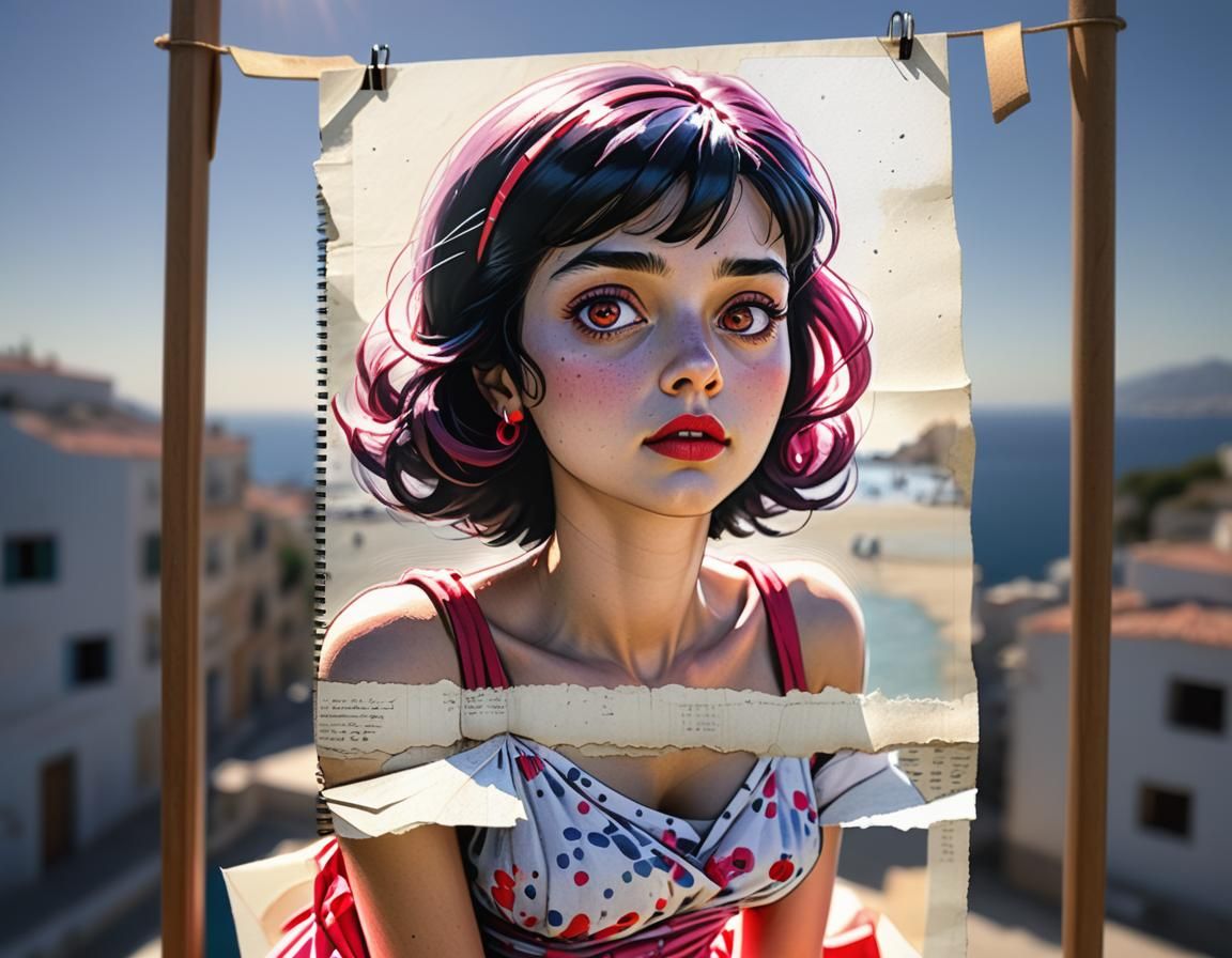 Glowing Woman: A Pencil Sketch on Notebook Paper