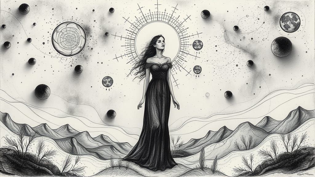 Mystical Dreamscapes in Black and White: Celestial Visions