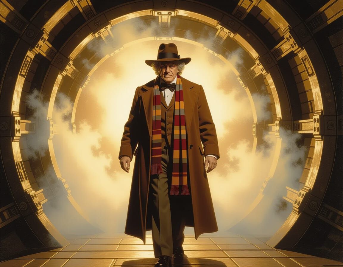 Doctor Who Portrait in Hyperrealistic Oil Painting Style