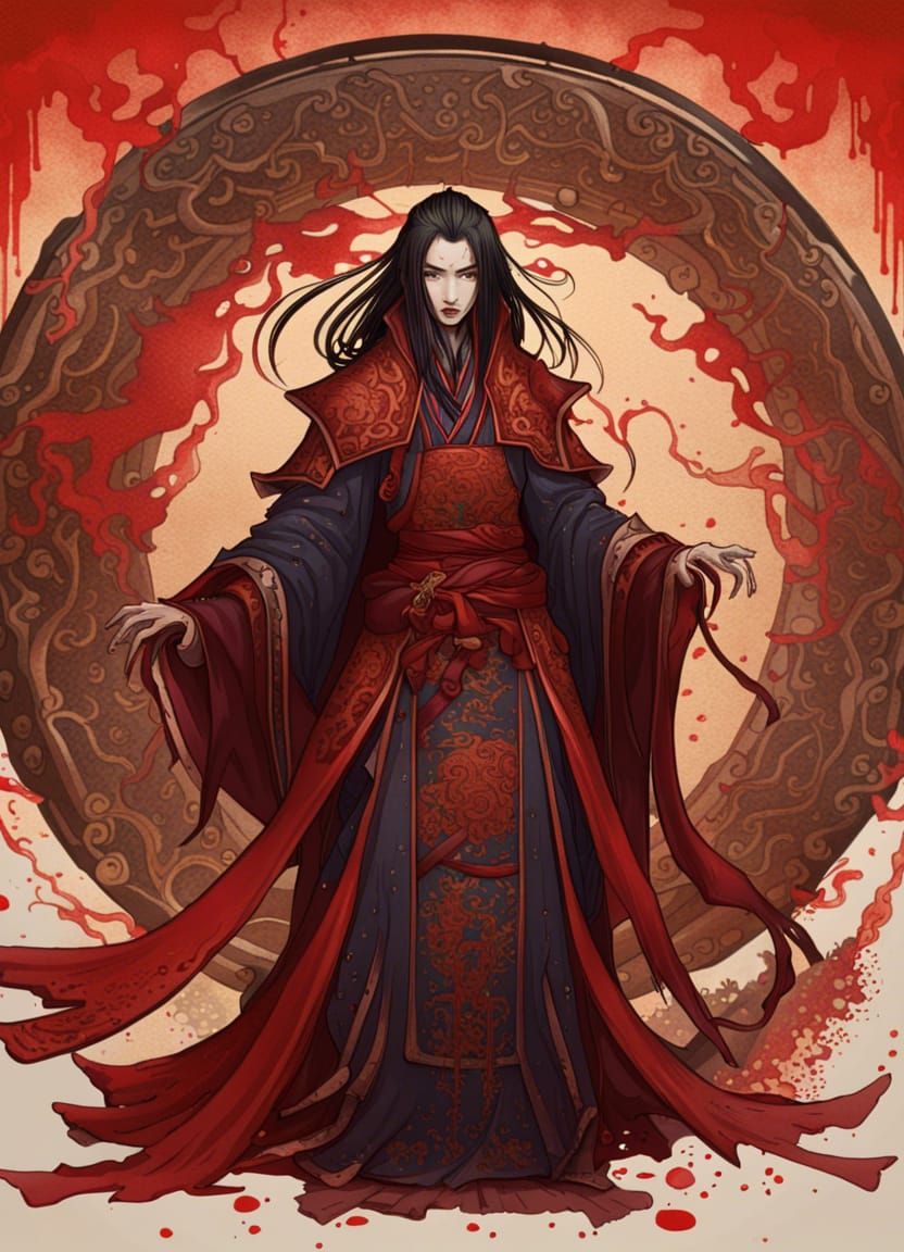 Dark Fantasy Yuan-Ti in Art Nouveau Style